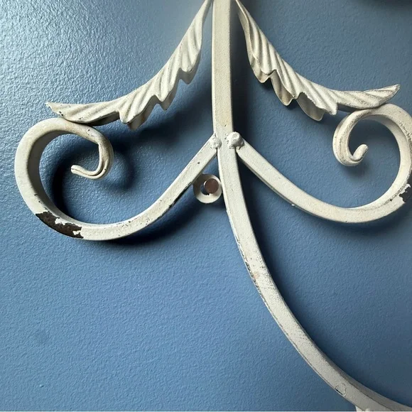 Elegant White Wall Scroll Decor 35” x 15” Cottagecore French Country Farmhouse - Picture 4 of 8